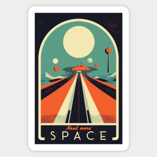 Need more Space Vintage Travel Poster Sticker